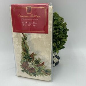 Christmas Ribbons Jacquard Napkins